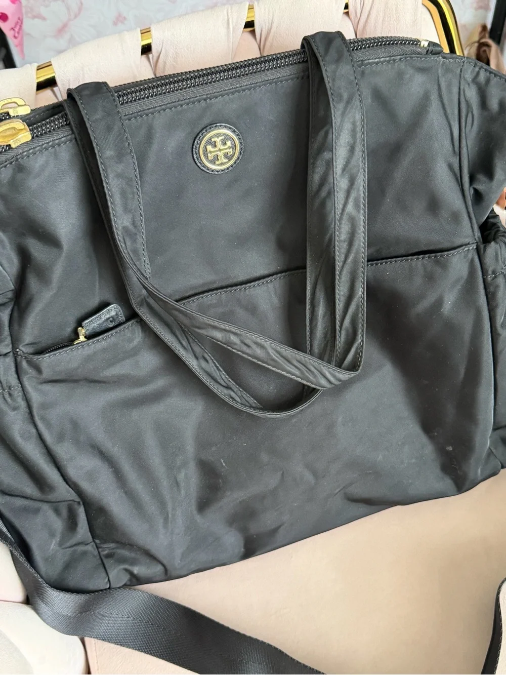 Tory Burch Black Nylon Baby Bag Tote 🖤